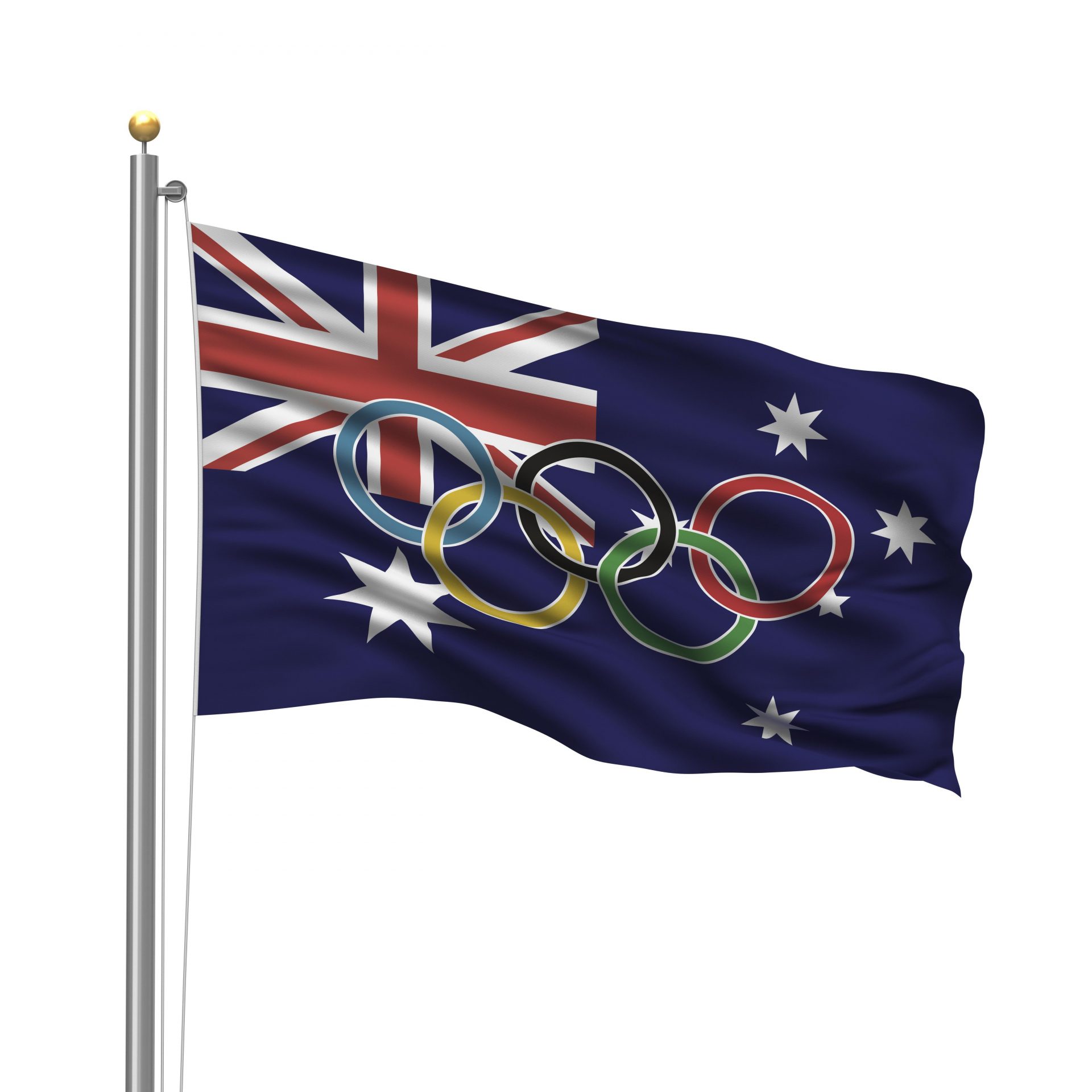 Flag of Australia with Olympic rings